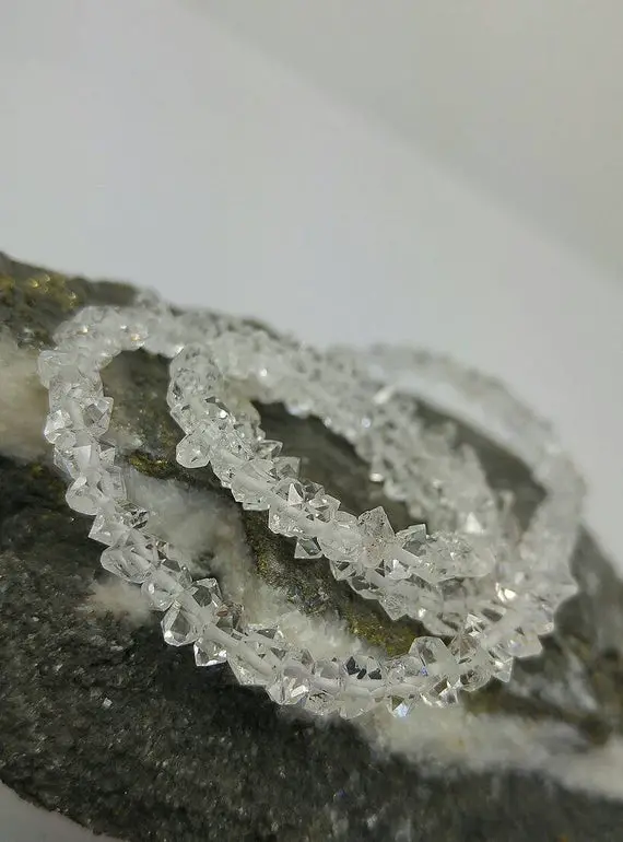 Herkimer Diamond Drilled Crystal Beads Aaa High Quality Healing Gemstone Beads / Choose Quantity 3-5mm