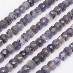 Shop Iolite Bead Shapes! Genuine Natural Deep Color Iolite Loose Beads Grade AA Faceted Cube Shape 4mm | Natural genuine other-shape Iolite beads for beading and jewelry making.  #jewelry #beads #beadedjewelry #diyjewelry #jewelrymaking #beadstore #beading #affiliate #ad