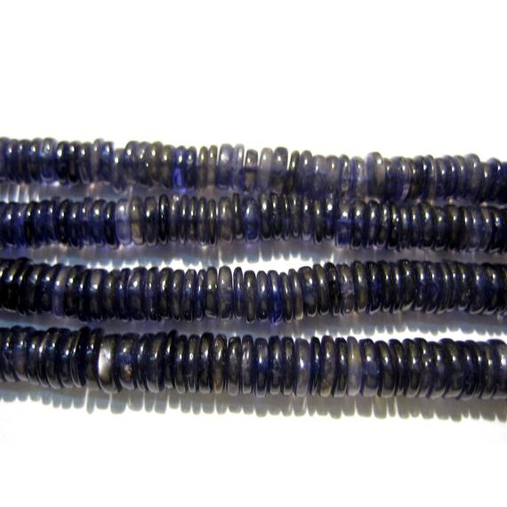 6mm Iolite Plain Spacer Beads, Iolite Tyre Bead, Iolite Spacer Beads, Iolite Spacer Beads For Jewelry (8in To 16in Option) -isb