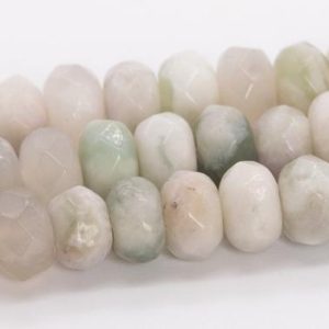 Shop Jade Faceted Beads! 6x4MM Milky Green Jade Beads Grade AAA Genuine Natural Gemstone Faceted Rondelle Loose Beads 15" /  7.5" Bulk Lot Options (110580) | Natural genuine faceted Jade beads for beading and jewelry making.  #jewelry #beads #beadedjewelry #diyjewelry #jewelrymaking #beadstore #beading #affiliate #ad