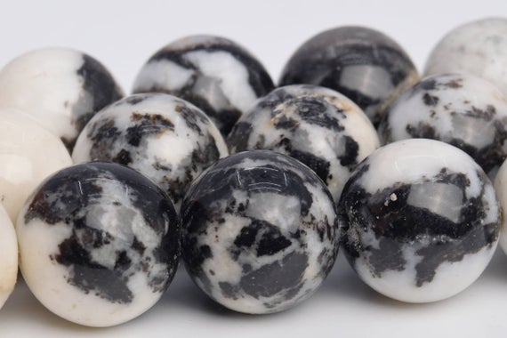 15mm Black And White Zebra Jasper Beads Aaa Genuine Natural Gemstone Full Strand Round Loose Beads 15" Bulk Lot 1,3,5,10,50 (103508-910)