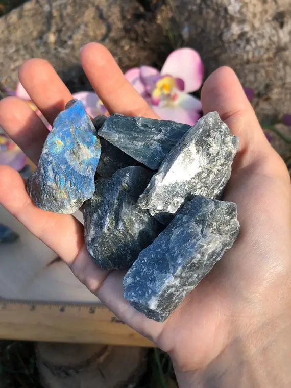 Labradorite Chunk, Rough Labradorite, Raw Labradorite Stone For Anxiety, Calming, Trust, Rough Minerals Gems, Raw Healing Crystals Stones