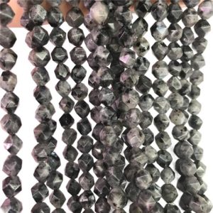 Faceted Black Labradorite Beads, Star Cut Beads, Gemstone Beads, 8mm, 10mm | Natural genuine faceted Array beads for beading and jewelry making.  #jewelry #beads #beadedjewelry #diyjewelry #jewelrymaking #beadstore #beading #affiliate #ad