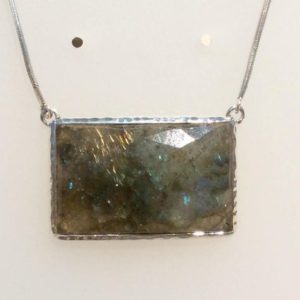 Shop Labradorite Pendants! Large Labradorite Silver Pendant, Gemstone Statement Necklace, Gift for Her | Natural genuine Labradorite pendants. Buy crystal jewelry, handmade handcrafted artisan jewelry for women.  Unique handmade gift ideas. #jewelry #beadedpendants #beadedjewelry #gift #shopping #handmadejewelry #fashion #style #product #pendants #affiliate #ad