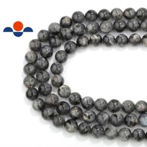 Shop Labradorite Beads! 2.0mm Hole Larvikite Labradorite Smooth Round Beads 6mm 8mm 10mm 15.5" Strand | Natural genuine beads Labradorite beads for beading and jewelry making.  #jewelry #beads #beadedjewelry #diyjewelry #jewelrymaking #beadstore #beading #affiliate #ad