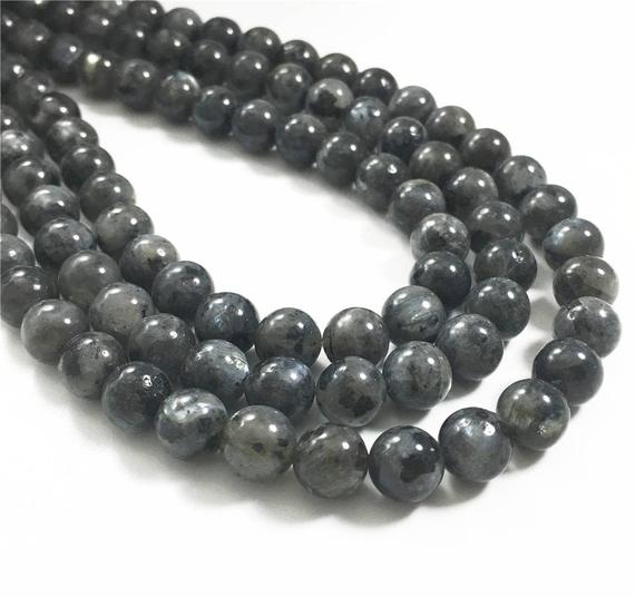 8mm Black Labradorite Beads, Round Gemstone Beads, Wholesale Beads