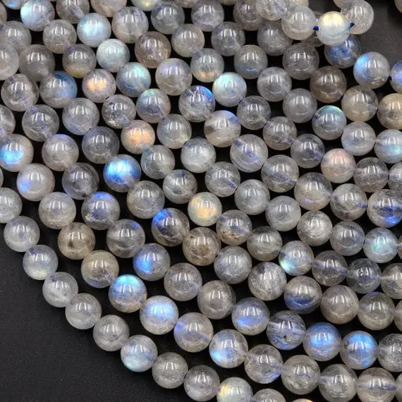 Flashy Labradorite 4mm 5mm 6mm Round Beads High Quality A Grade Blue Golden Natural Labradorite 15.5" Strand