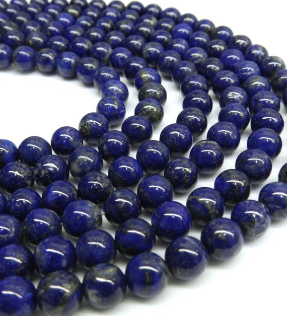 A Quality Lapis Beads, Half Strand, Lapis Lazuli, 8mm Beads, Ultramarine, Dark Blue Beads, Blue Gemstone Beads, Blue Gemstone 8mm