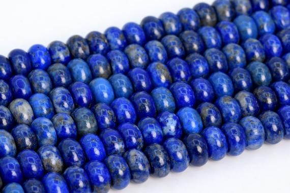 Genuine Natural Lapis Lazuli Loose Beads Grade A Rondelle Shape 6x4mm 8x5mm