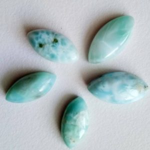 Shop Larimar Cabochons! 9x20mm-11x21mm Larimar Plain Marquise Cabochons, Original Larimar Smooth Marquise Flat Back, 5 Pieces Natural Loose Larimar For Jewelry | Natural genuine stones & crystals in various shapes & sizes. Buy raw cut, tumbled, or polished gemstones for making jewelry or crystal healing energy vibration raising reiki stones. #crystals #gemstones #crystalhealing #crystalsandgemstones #energyhealing #affiliate #ad