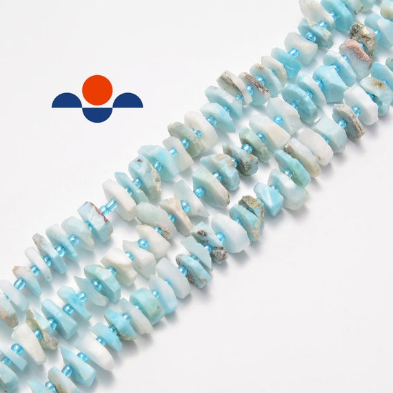 Larimar Irregular Faceted Disc Beads Approx 10-12mm 15.5" Strand