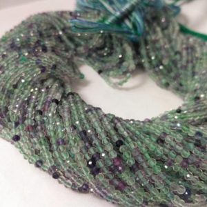 Shop Fluorite Rondelle Beads! Lot of 10 Strands Micro Green Fluorite Rondelle Faceted Gemstone Beads Strand, Natural Tiny Fluorite Semi Precious Necklace Beads Wholesale | Natural genuine rondelle Fluorite beads for beading and jewelry making.  #jewelry #beads #beadedjewelry #diyjewelry #jewelrymaking #beadstore #beading #affiliate #ad