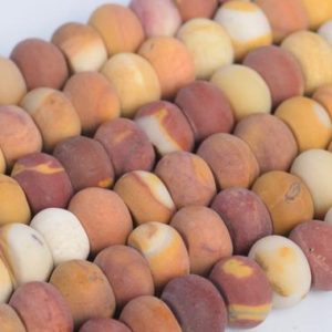 Shop Mookaite Jasper Rondelle Beads! Genuine Natural Matte Mookaite Loose Beads Rondelle Shape 6x4mm 8x5mm | Natural genuine rondelle Mookaite Jasper beads for beading and jewelry making.  #jewelry #beads #beadedjewelry #diyjewelry #jewelrymaking #beadstore #beading #affiliate #ad