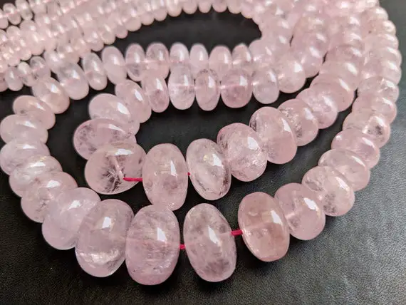 5.5-13mm Morganite Plain Rondelle Beads, Natural Morganite For Jewelry,  Morganite Plain Beads For Jewelry (4.5in To 9in Options) - Pag11
