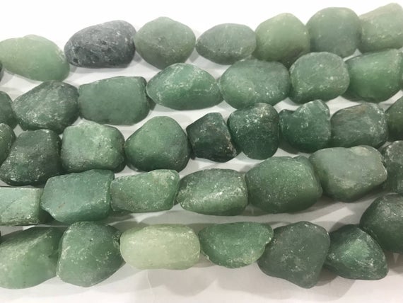 Natural Aventurine 10 - 16 Mm Raw Nuggets Genuine Loose Green Freeshape Beads 15 Inch Jewelry Supply Bracelet Necklace Material Support