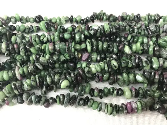 Natural Ruby Zoisite 5-8mm Chips Genuine Gemstone Loose Nugget Beads 34 Inch Jewelry Supply Bracelet Necklace Material Support Wholesale