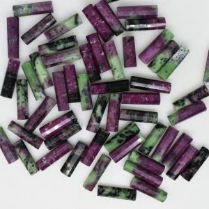 Shop Ruby Zoisite Beads! Natural Ruby Zoisite Faceted Pillars Loose Gemstone, 6×20 mm, Ruby Zoisite Tube, Ruby Zoisite Pillar Jewelry Making Gemstone, Price Per Set | Natural genuine beads Ruby Zoisite beads for beading and jewelry making.  #jewelry #beads #beadedjewelry #diyjewelry #jewelrymaking #beadstore #beading #affiliate #ad