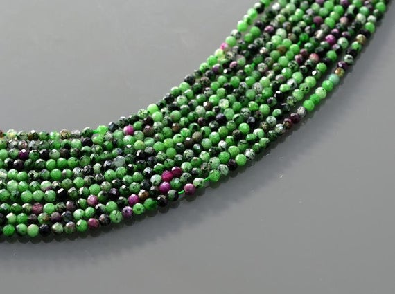 Round Ruby Zoisite Stone Beads Gemstone Beads Strand Faceted Ruby Zoisite Beads, Natural Ruby Zoisite Gemstone Beads,