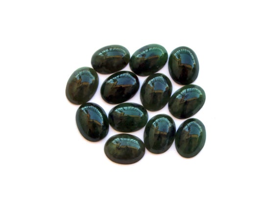 Nephrite Jade Cabochons, Oval, Amazing Luster, Grade Aaa, 10 X 12 X 4 Mm, 2 Per Pkg