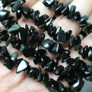 Obsidian Stretchy String Chip Bracelet G53 | Natural genuine Obsidian bracelets. Buy crystal jewelry, handmade handcrafted artisan jewelry for women.  Unique handmade gift ideas. #jewelry #beadedbracelets #beadedjewelry #gift #shopping #handmadejewelry #fashion #style #product #bracelets #affiliate #ad