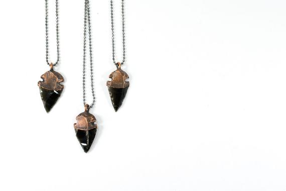 Dragonglass Necklace | Obsidian Arrowhead Necklace | Dragonglass Jewelry | Obsidian Dragonglass Jewelry | Black Arrowhead Necklace