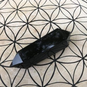 Double Terminated Black Obsidian Point Wand  Reiki Charged – Powerful Energy – Repel Negativity – Sends Negativity Back to Sender #2 | Natural genuine stones & crystals in various shapes & sizes. Buy raw cut, tumbled, or polished gemstones for making jewelry or crystal healing energy vibration raising reiki stones. #crystals #gemstones #crystalhealing #crystalsandgemstones #energyhealing #affiliate #ad