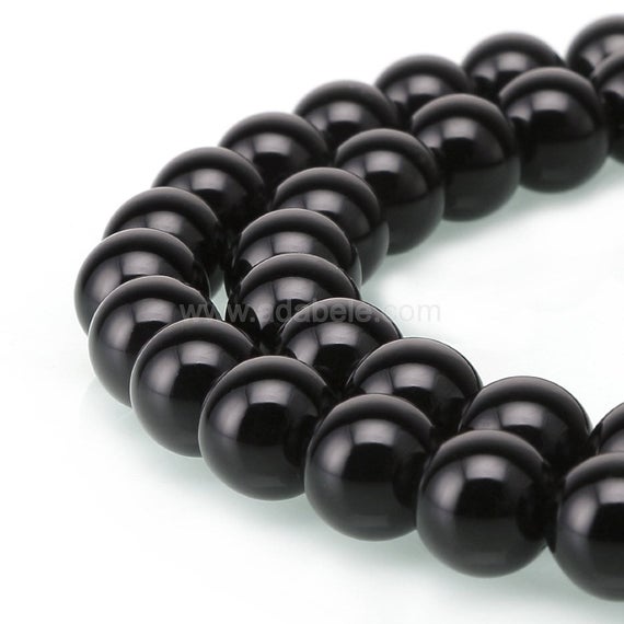 U Pick 1 Strand/15" Natural Black Obsidian Healing Gemstone 4mm 6mm 8mm 10mm Round Stone Bead For Earrings Bracelet Necklace Jewelry Making