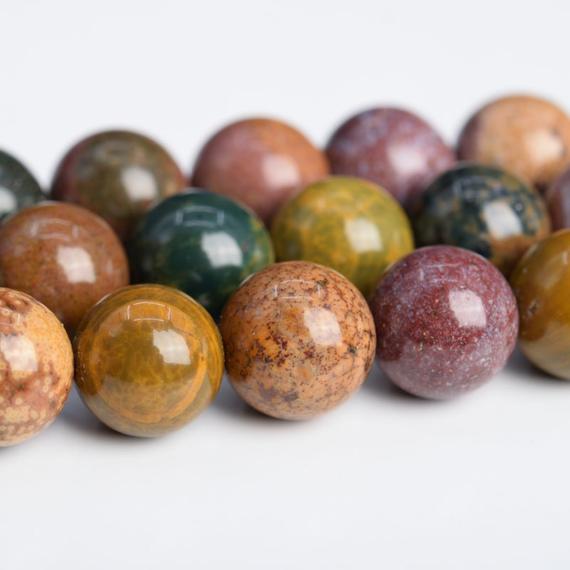 Ocean Jasper Beads Grade Aaa Genuine Natural Gemstone Round Loose Beads 10mm 12mm Bulk Lot Options