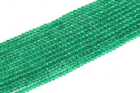 Beautiful 1 Strand Natural Green Onyx Faceted Rondelle Beads,2.5 Mm Beads,green Onyx Necklace,making Jewelry,onyx Beads,wholesale Price
