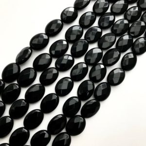Shop Onyx Beads! NEW Black Onyx Bead Oval Faceted 10X14mm Full Strand  15.5 Inches、27pcs Per Strand | Natural genuine beads Onyx beads for beading and jewelry making.  #jewelry #beads #beadedjewelry #diyjewelry #jewelrymaking #beadstore #beading #affiliate #ad