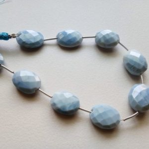 Shop Opal Chip & Nugget Beads! 14-15mm Blue Opal Faceted Oval Beads, Natural Blue Opal Faceted Oval Nuggets, 8 Inches Blue Opal For Necklace – ADG261 | Natural genuine chip Opal beads for beading and jewelry making.  #jewelry #beads #beadedjewelry #diyjewelry #jewelrymaking #beadstore #beading #affiliate #ad