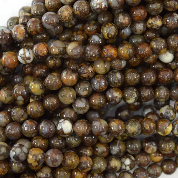 Natural African Brown Opal Round Beads Gemstone 15.5" Strand 6mm 8mm 10mm 12mm