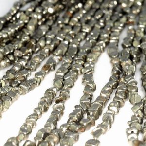 Shop Pyrite Chip & Nugget Beads! Palazzo Iron Pyrite Gemstone Nugget Granule Pebble Chips 5mm-6mm Loose Beads 15.5 inch Full Strand LOT 1,2,6,12 and 20 (90114705-138) | Natural genuine chip Pyrite beads for beading and jewelry making.  #jewelry #beads #beadedjewelry #diyjewelry #jewelrymaking #beadstore #beading #affiliate #ad