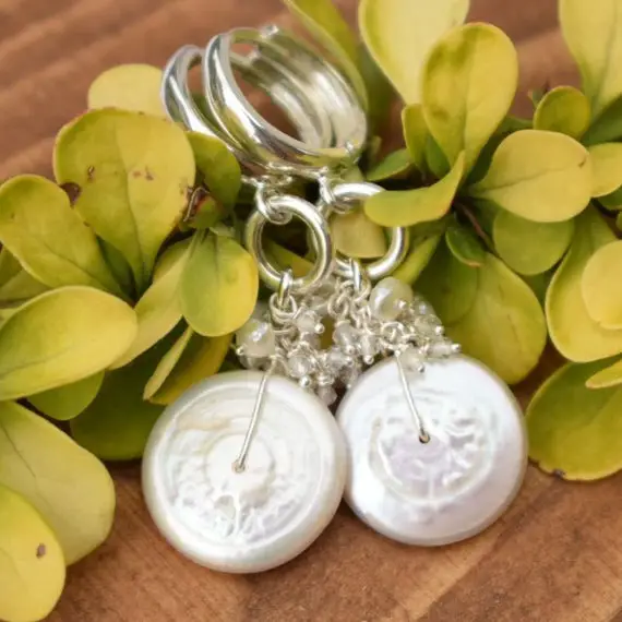 Long White Pearl Earring,  Romantic Earring, Bridal Jewelry, Sterling Silver Jewelry