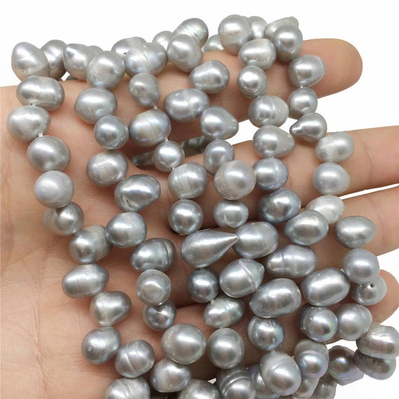 6-7mm Freshwater Pearl Beads, Gray Pearl Beads, Pearl Jewelry