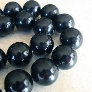 Shell Pearl Beads 12mm Lustrous True Black Shiny Smooth Rounds  – 6 Pieces | Natural genuine beads Gemstone beads for beading and jewelry making.  #jewelry #beads #beadedjewelry #diyjewelry #jewelrymaking #beadstore #beading #affiliate #ad