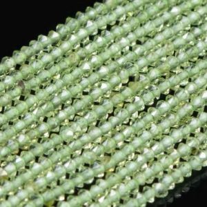 Shop Peridot Faceted Beads! Genuine Natural Peridot Loose Beads Grade AAA Faceted Rondelle Shape 2×1.5mm | Natural genuine faceted Peridot beads for beading and jewelry making.  #jewelry #beads #beadedjewelry #diyjewelry #jewelrymaking #beadstore #beading #affiliate #ad