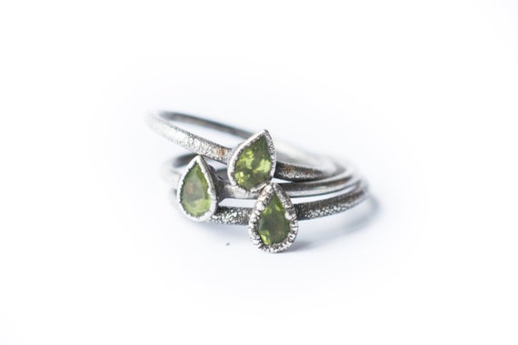 Green Peridot Ring | Raw Peridot Ring | Copper & Peridot Ring | Electroformed Jewelry | Organic Stone Jewelry