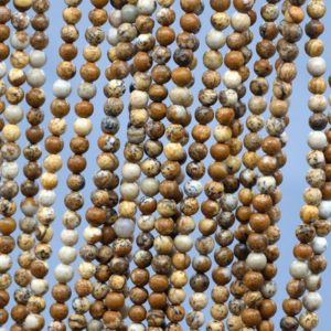 Shop Picture Jasper Beads! Genuine Natural Picture Jasper Loose Beads Round Shape 3mm 4mm | Natural genuine beads Picture Jasper beads for beading and jewelry making.  #jewelry #beads #beadedjewelry #diyjewelry #jewelrymaking #beadstore #beading #affiliate #ad