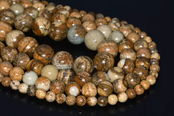 Genuine Natural Picture Jasper Loose Beads Round Shape 6mm 8-9mm 10mm 12mm 16mm