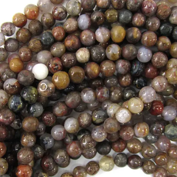 5mm Brown Pietersite Round Beads 15.5" Strand