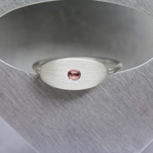 Shop Pink Sapphire Rings! Pink Sapphire Silver Signet Ring Limited Edition Delicate Sideways Oval Tiny Colorful Cabochon Band September Birthstone Gift – Küppelchen | Natural genuine Pink Sapphire rings, simple unique handcrafted gemstone rings. #rings #jewelry #shopping #gift #handmade #fashion #style #affiliate #ad