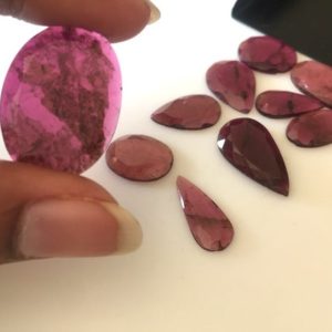 Shop Pink Tourmaline Cabochons! 10 Pieces 14mm To 26mm Huge Rare Pink Tourmaline Faceted Rose Cut Flat Back Lose Cabochon Lot GDS1072 | Natural genuine stones & crystals in various shapes & sizes. Buy raw cut, tumbled, or polished gemstones for making jewelry or crystal healing energy vibration raising reiki stones. #crystals #gemstones #crystalhealing #crystalsandgemstones #energyhealing #affiliate #ad