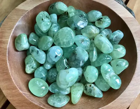 Green Prehnite Tumbled Stone | Natural Gemstone Crystal Specimen
