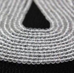 Shop Quartz Crystal Faceted Beads! 12.5" Long Natural Crystal Quartz Gemstone, Faceted Rondelle Beads, Size 3-3.5 MM Clear Quartz Beads, Making Jewelry Wholesale Rate | Natural genuine faceted Quartz beads for beading and jewelry making.  #jewelry #beads #beadedjewelry #diyjewelry #jewelrymaking #beadstore #beading #affiliate #ad