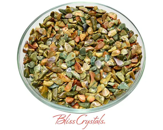 Mini Rainforest Rhyolite Jasper Tumbled Stone 28 Gm Parcel - Healing Crystal And Stone, Medicine Bag #rj50