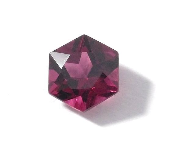 Rhodolite Garnet, 7.0mm, Facetted Hexagons,  Measurments Are The Widest Point, January Birthstone