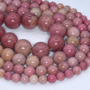 Shop Rhodonite Beads! Genuine Natural Haitian Flower Rhodonite Loose Beads Round Shape 6-7mm 8mm 10mm 12mm 16mm | Natural genuine beads Rhodonite beads for beading and jewelry making.  #jewelry #beads #beadedjewelry #diyjewelry #jewelrymaking #beadstore #beading #affiliate #ad