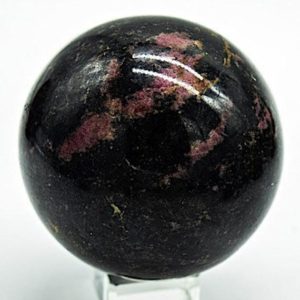 Shop Rhodonite Shapes! Rhodonite Sphere approx. 3.2" in diameter 2 pounds | Natural genuine stones & crystals in various shapes & sizes. Buy raw cut, tumbled, or polished gemstones for making jewelry or crystal healing energy vibration raising reiki stones. #crystals #gemstones #crystalhealing #crystalsandgemstones #energyhealing #affiliate #ad