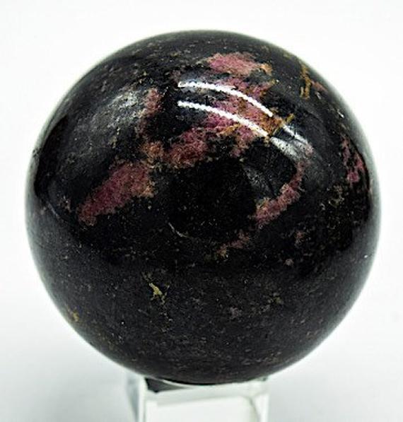 Rhodonite Sphere Approx. 3.2" In Diameter 2 Pounds
